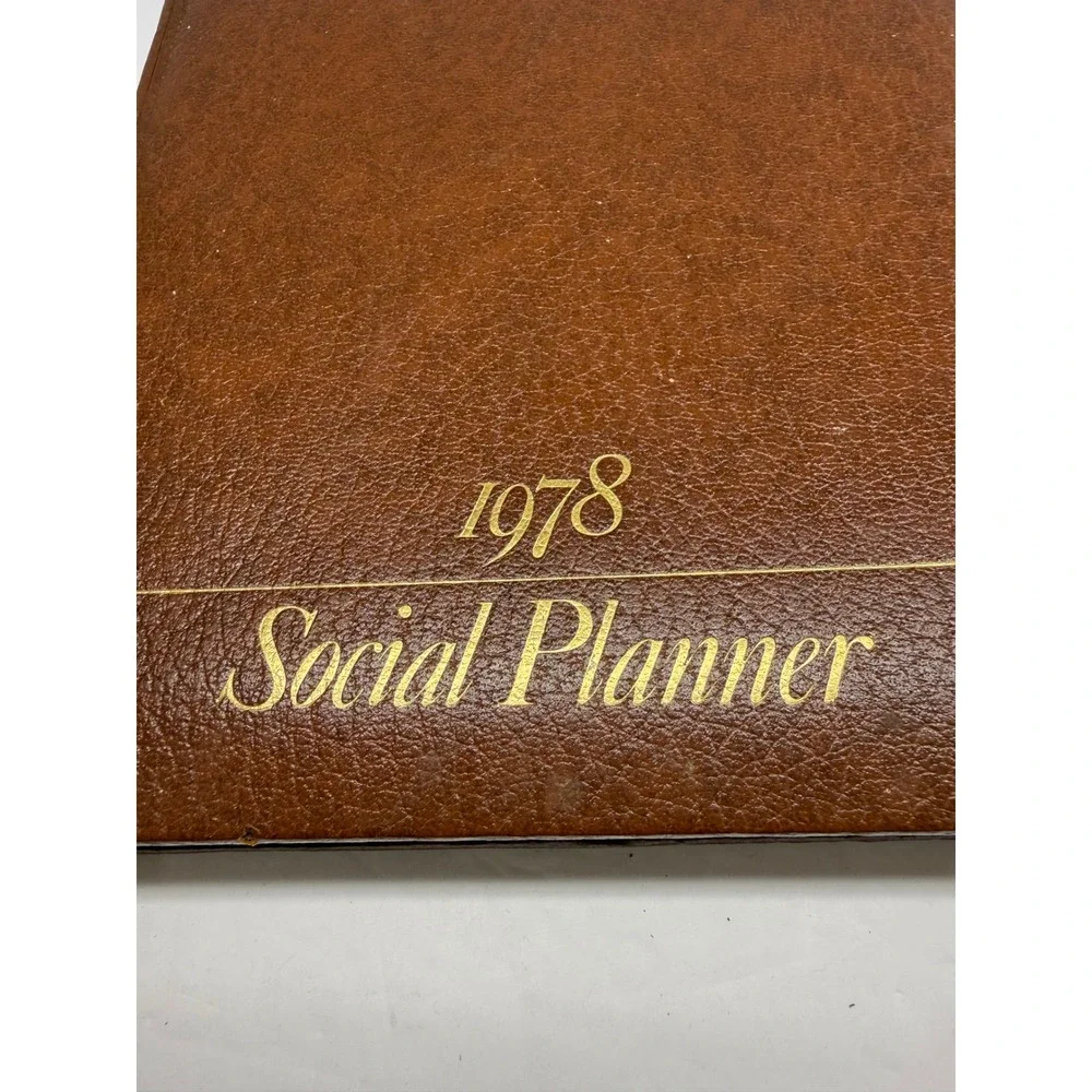Vintage 1978 Bon Appetit Social Planner Hardcover Recipe Book Calendar Brown